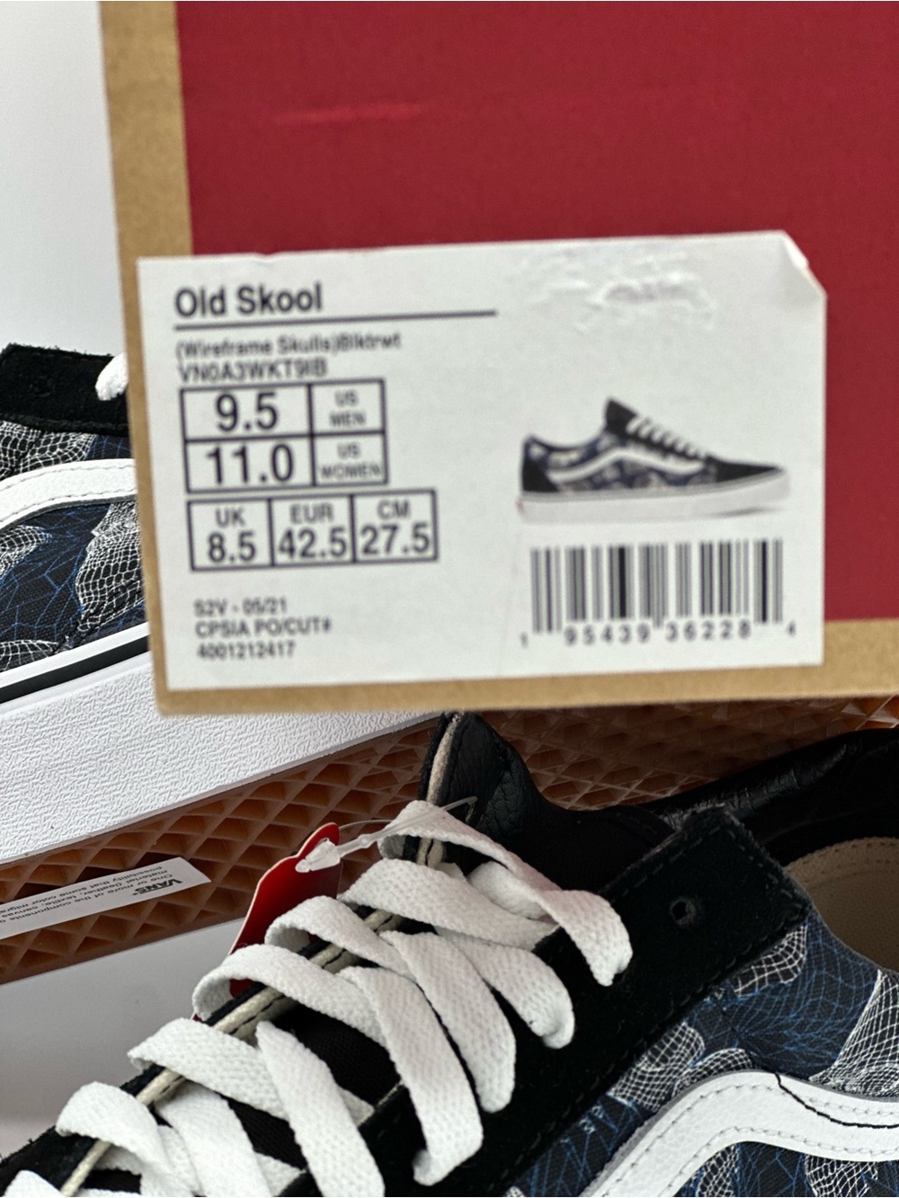 Vans Black & Navy Old Skool with White Stripe - Picture 10 of 10